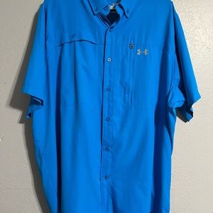 Under Armour XL blue short sleeve shirt.